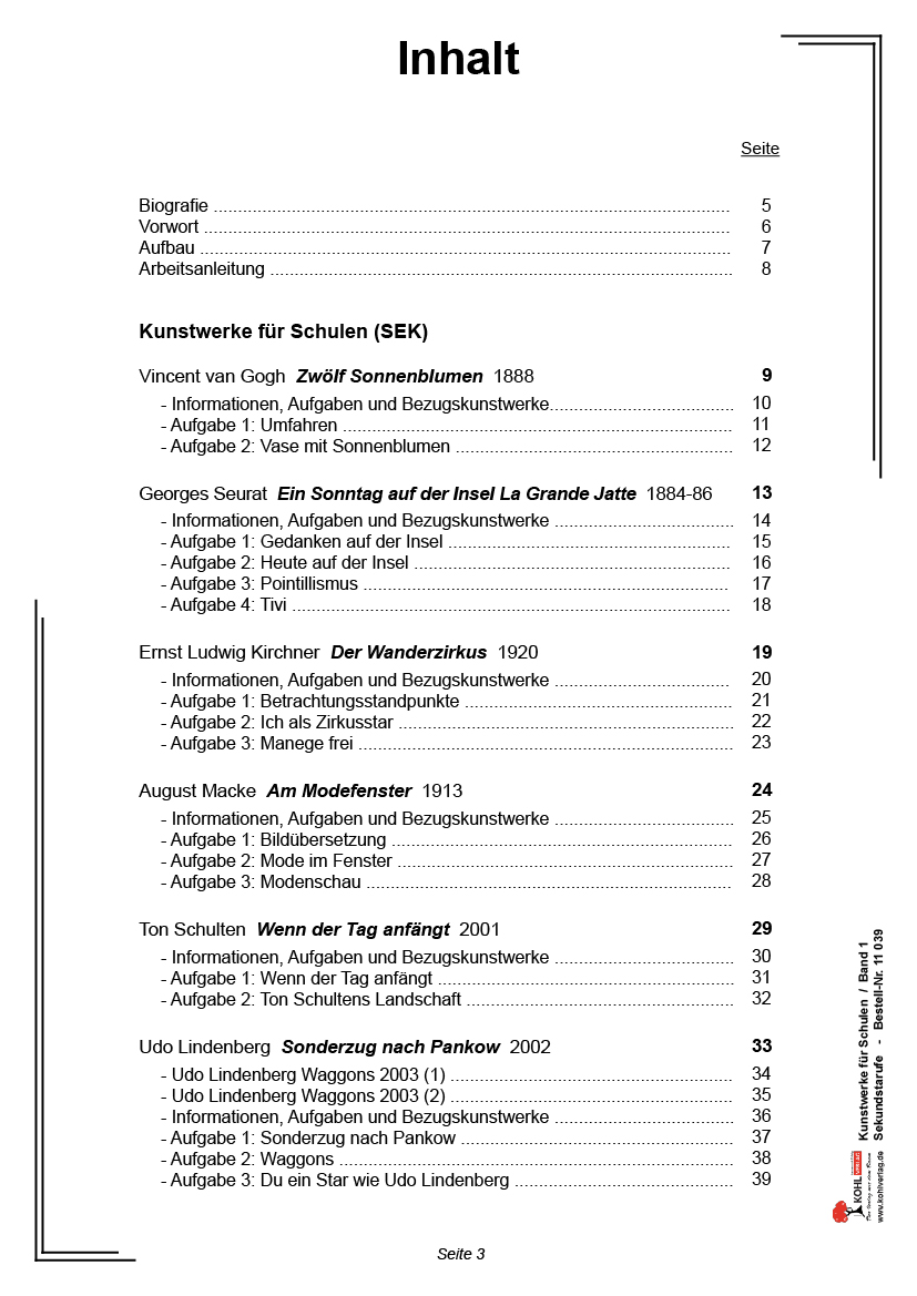 Kunstwerke für Schulen I