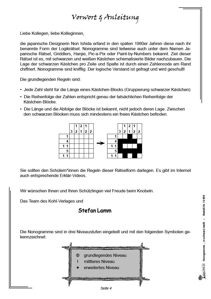 Nonogramme ... in schwarz-weiß