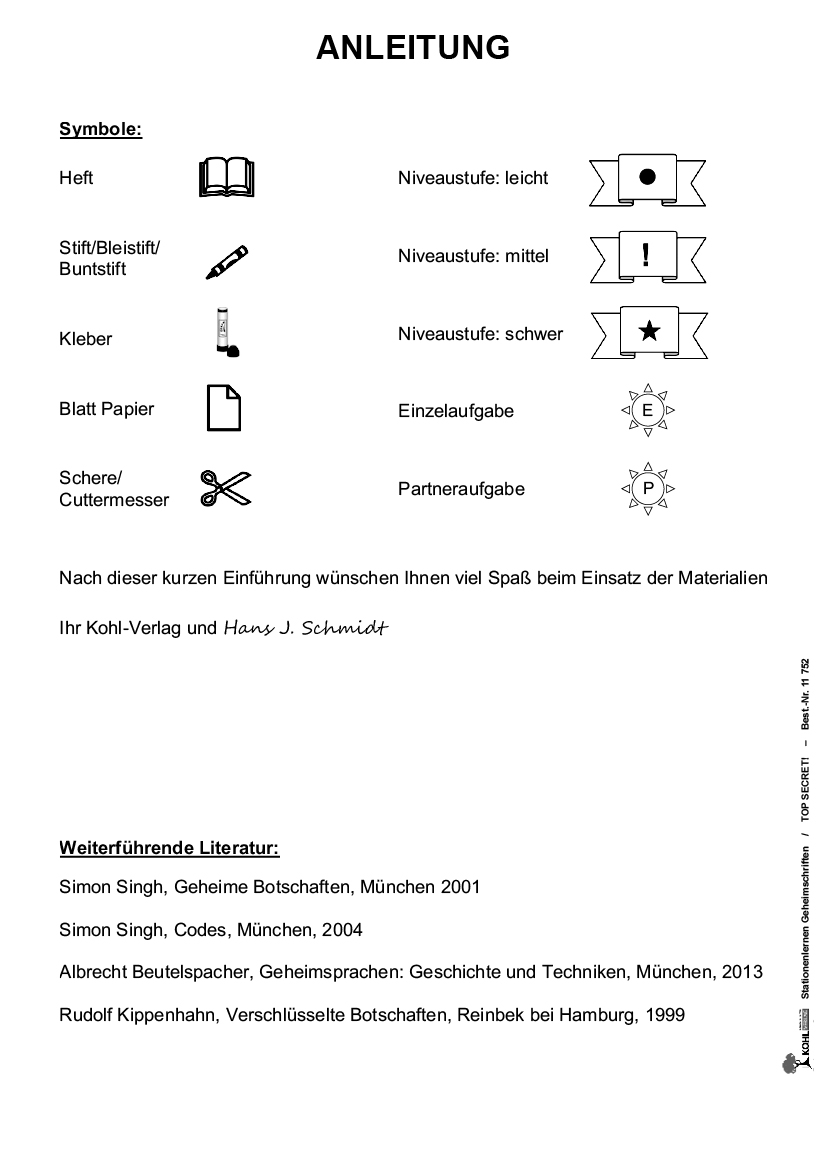 Stationenlernen Geheimschriften - TOP SECRET