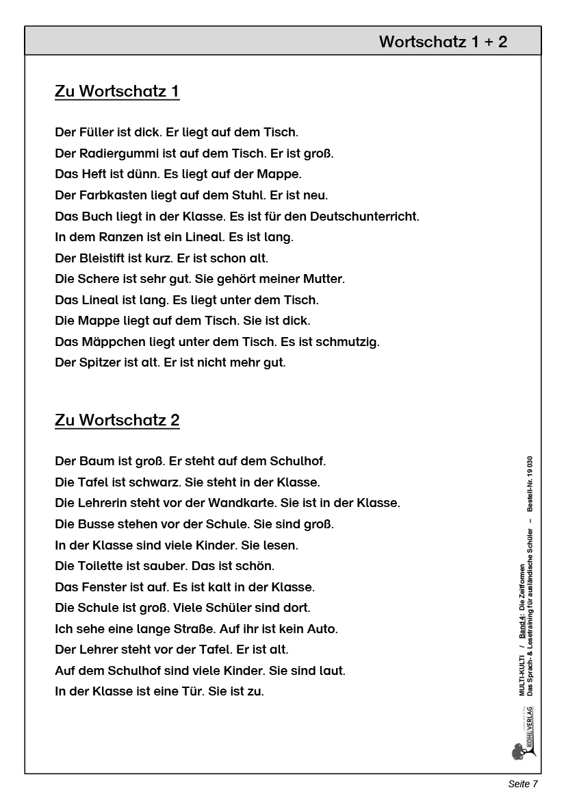 Multi-Kulti - Deutsch als Zweitsprache - Band 4: Die Zeitformen