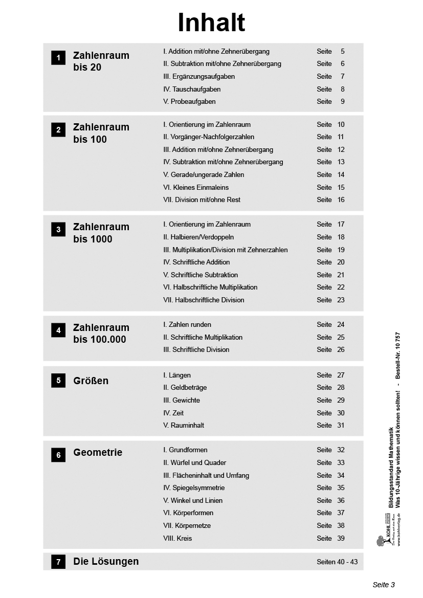 Bildungsstandard Mathematik / Klasse 4