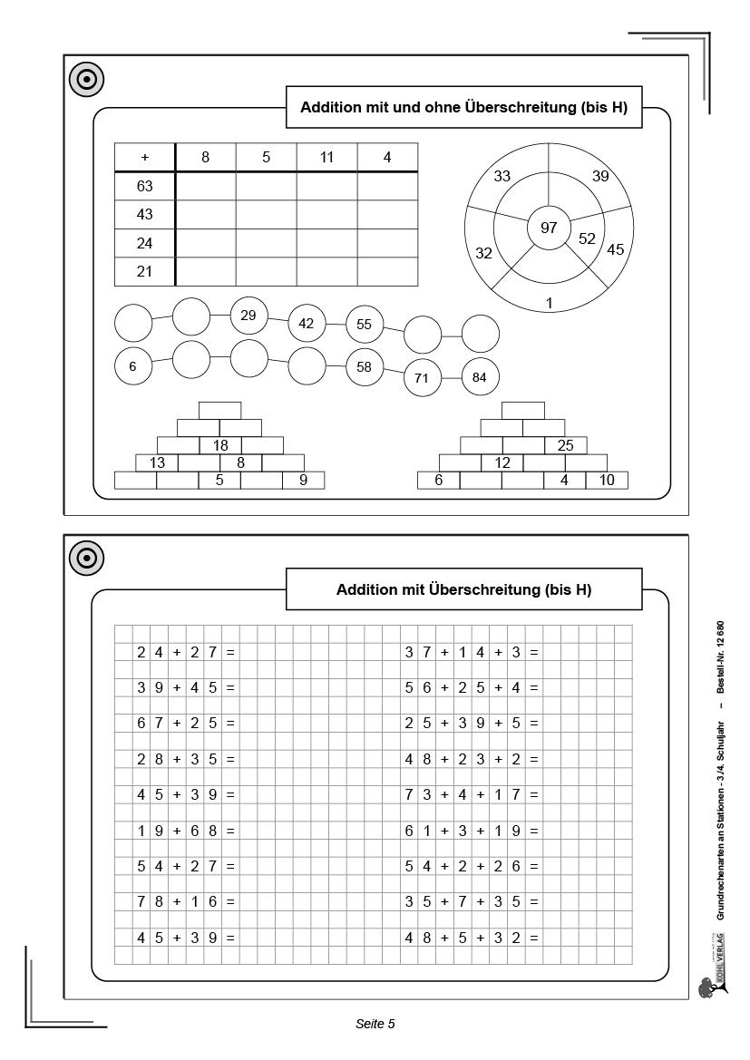 Grundrechenarten an Stationen / Klasse 3-4