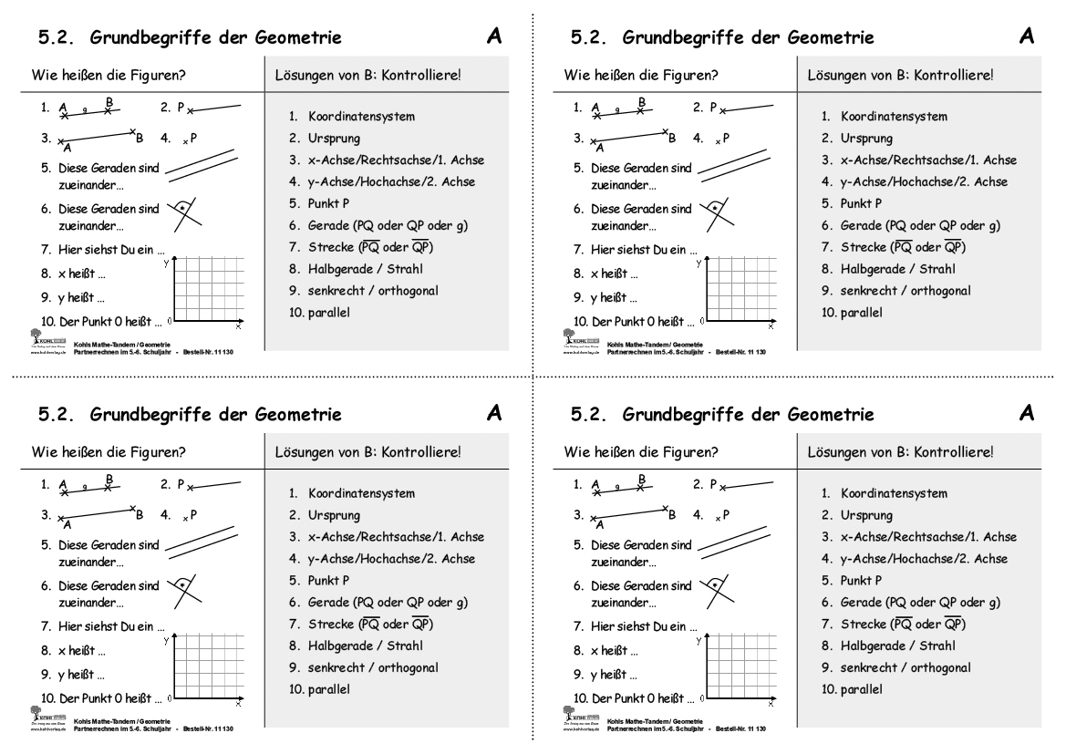 Kohls Mathe-Tandem Geometrie / Klasse 5-6