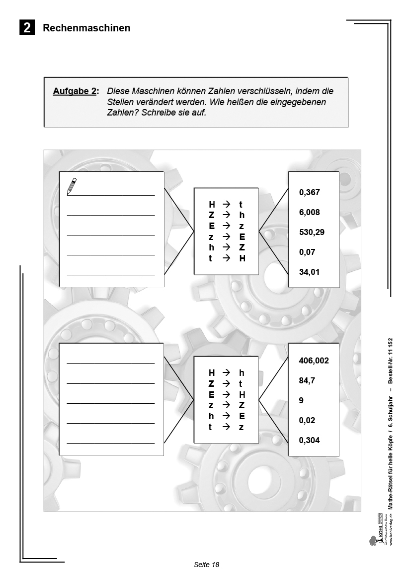 Mathe-Rätsel für helle Köpfe / Klasse 6