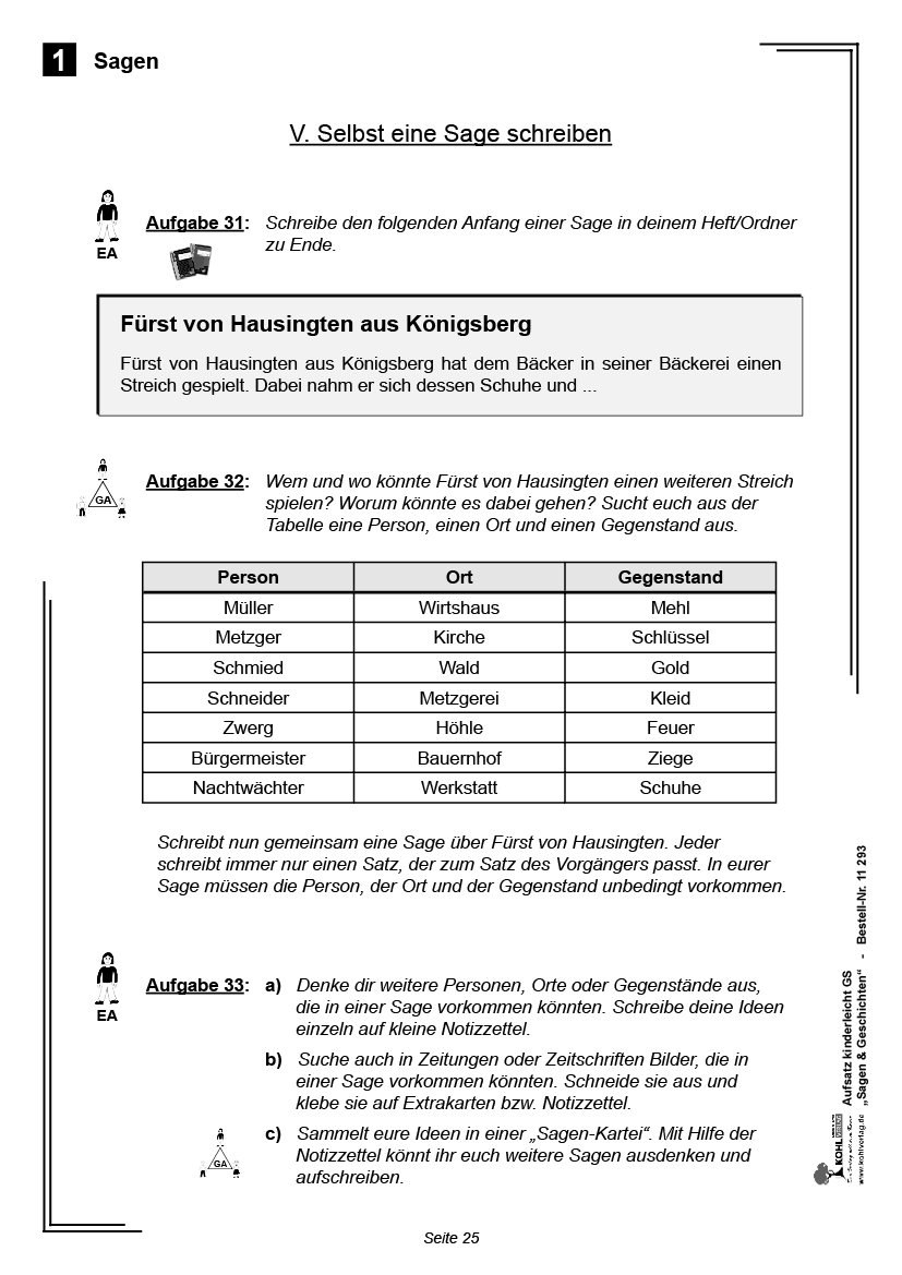 Aufsatz kinderleicht - Sagen & Legenden