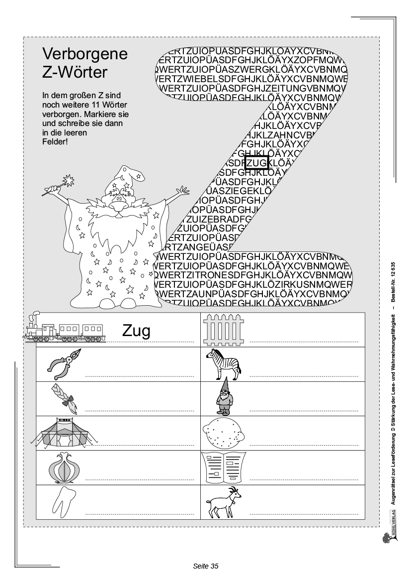 Augenrätsel zur Leseförderung