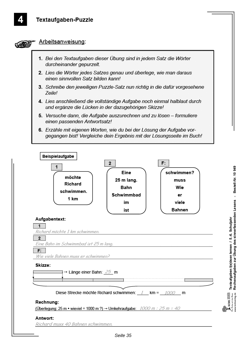 Textaufgaben lösen lernen / Klasse 5-6