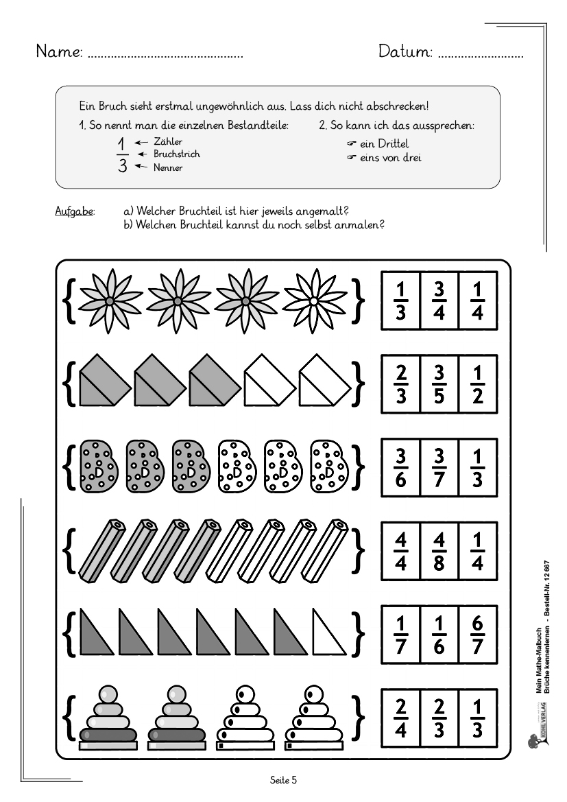 Mein Mathe-Malbuch / Band 7: Brüche kennenlernen