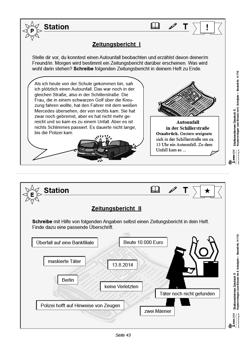 Stationenlernen Deutsch / Klasse 5