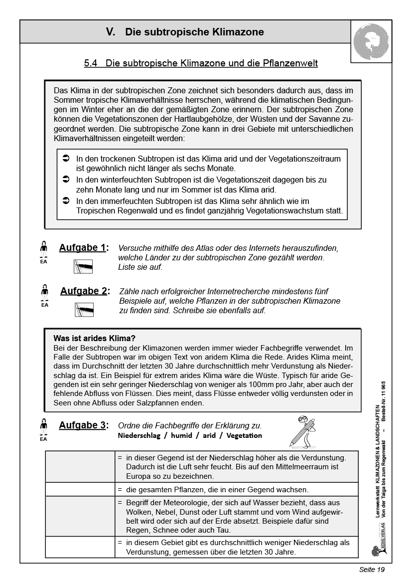 Lernwerkstatt Klimazonen & Landschaften