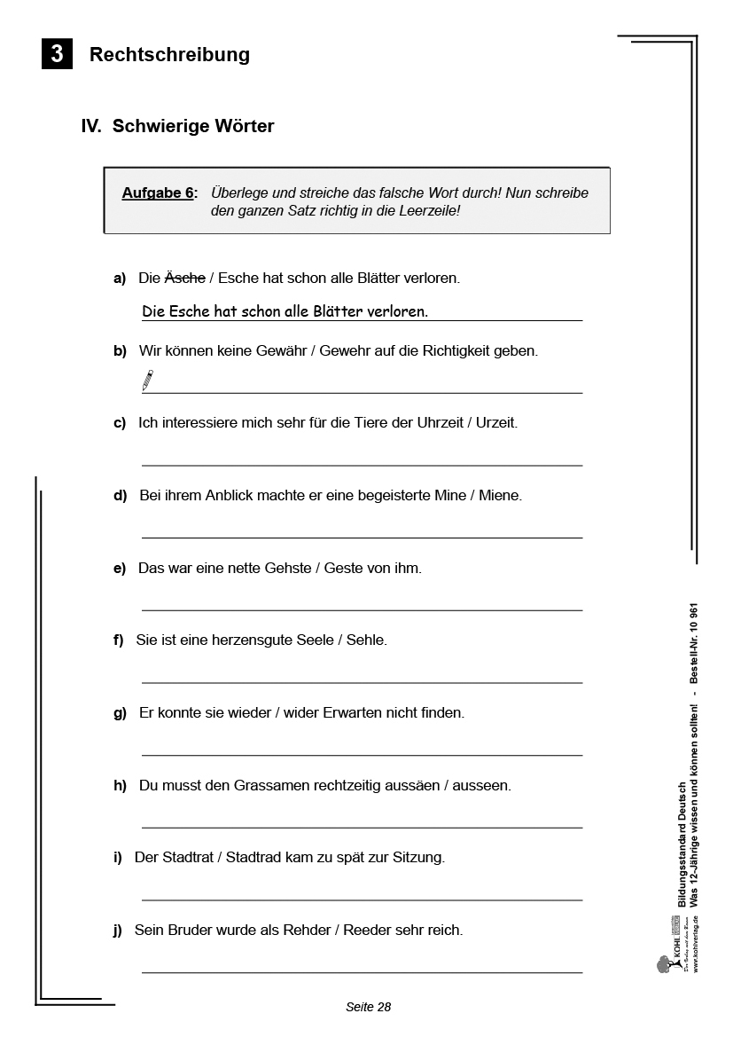 Bildungsstandard Deutsch / Klasse 6