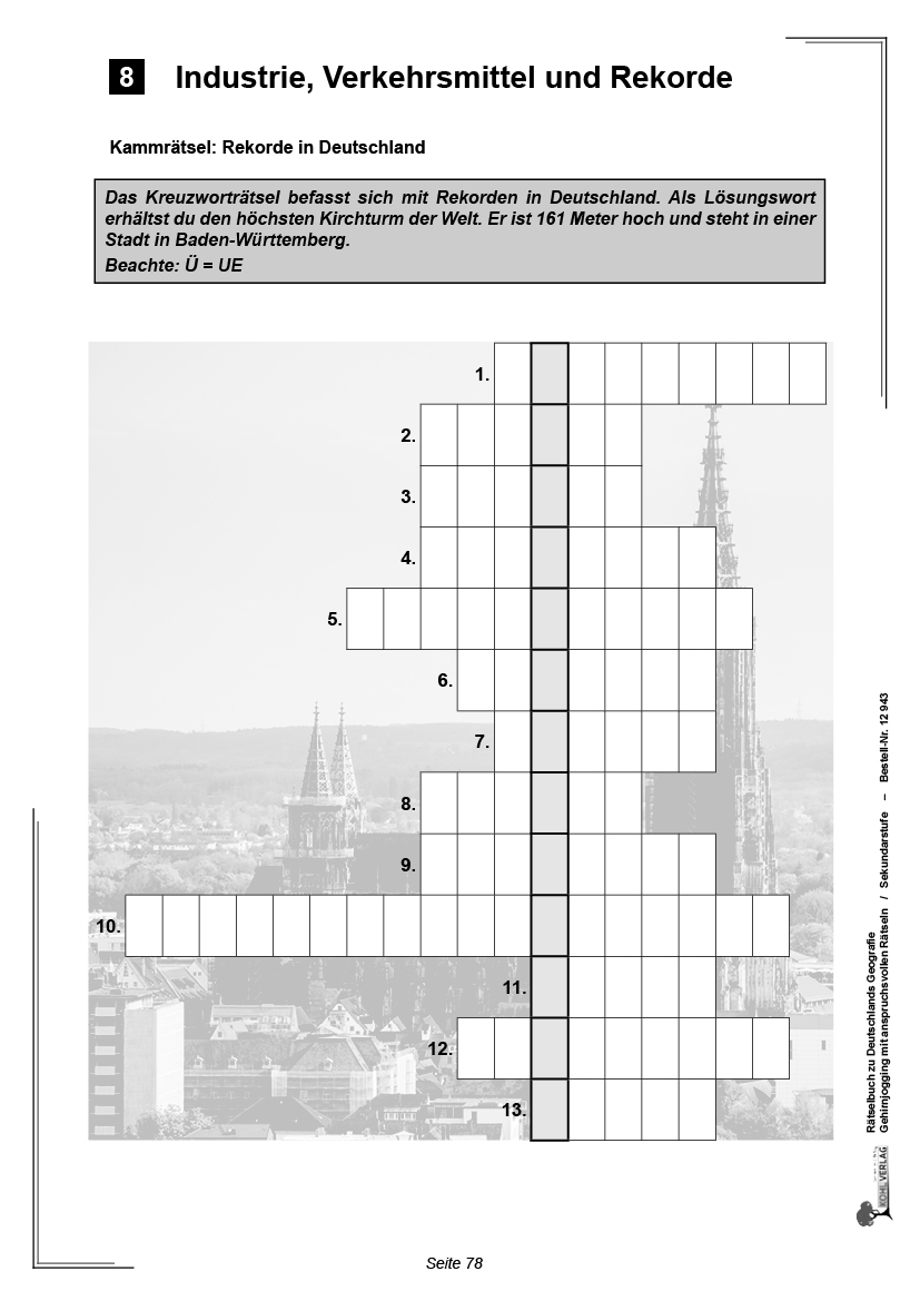 Rätselbuch zu Deutschlands Geografie