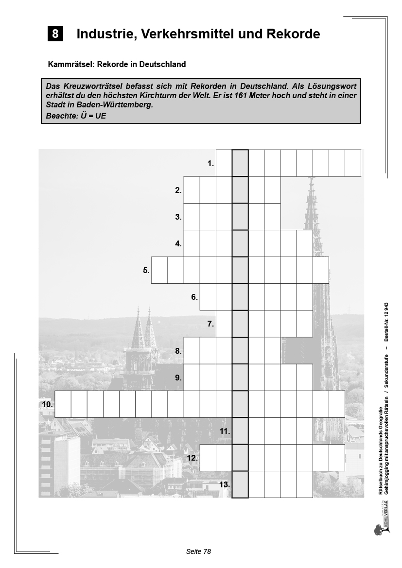 Rätselbuch zu Deutschlands Geografie