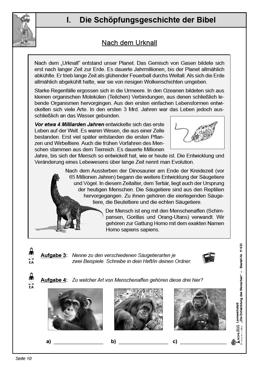 Lernwerkstatt Die Entwicklung des Menschen