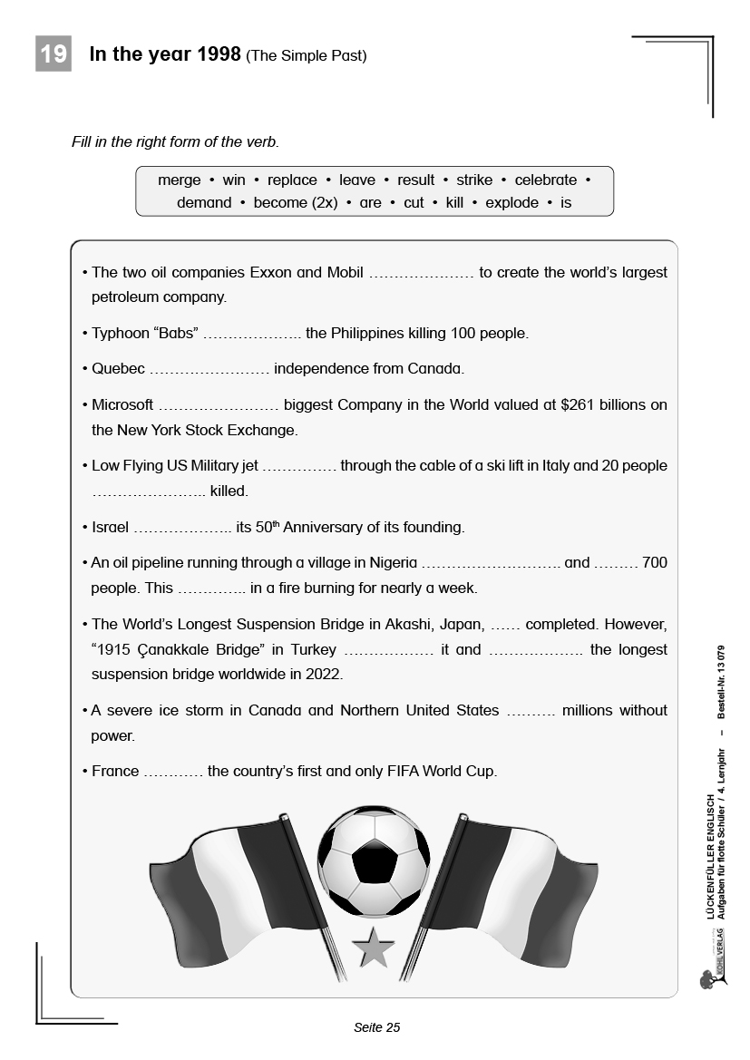 Lückenfüller ENGLISCH / ab 4. Lernjahr