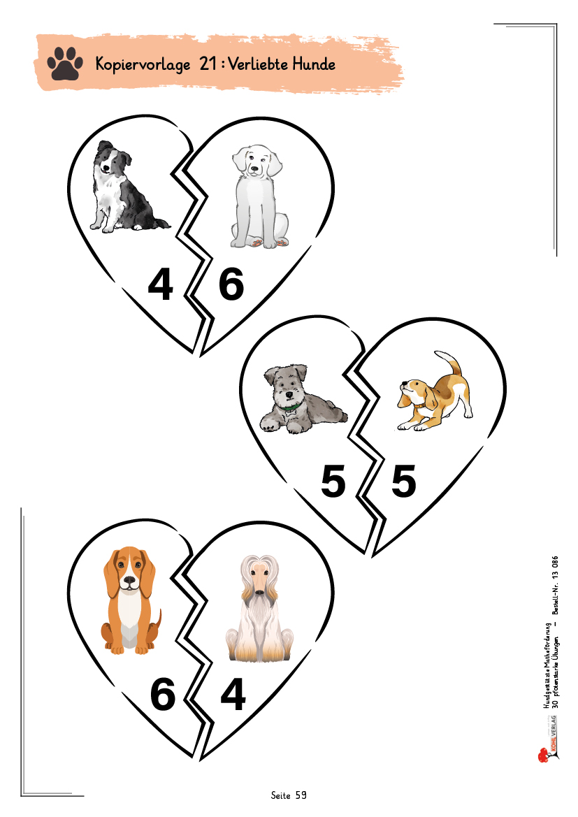 Hundgestützte Matheförderung  /  30 pfotenstarke Übungen