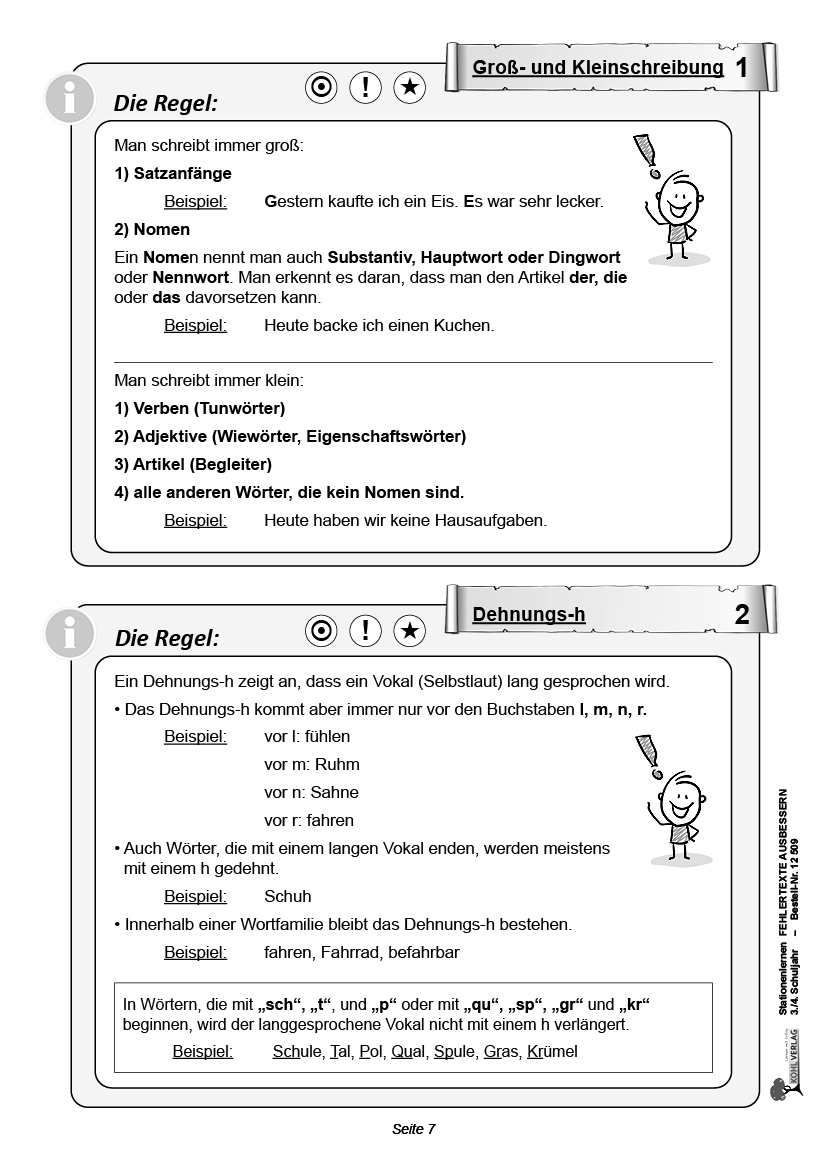 Stationenlernen Fehlertexte ausbessern / Klasse 3-4