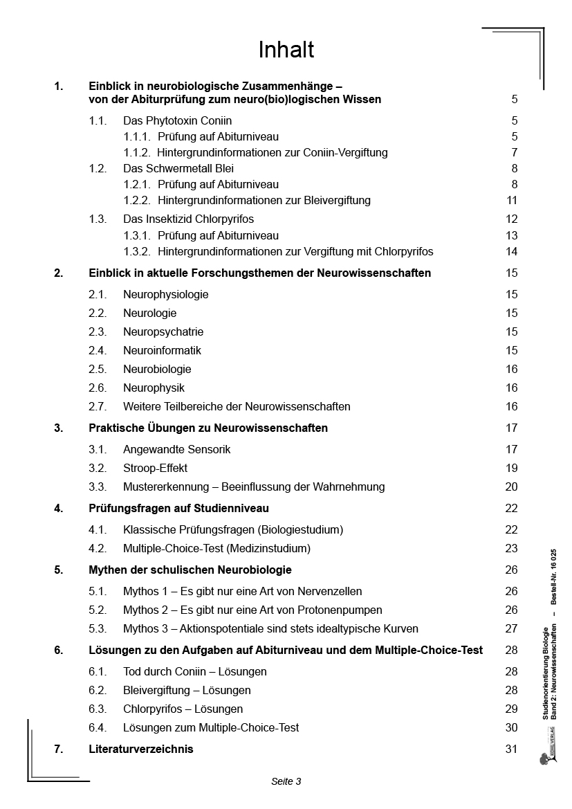 Studienorientierung Biologie - Band 2: Neurowissenschaften