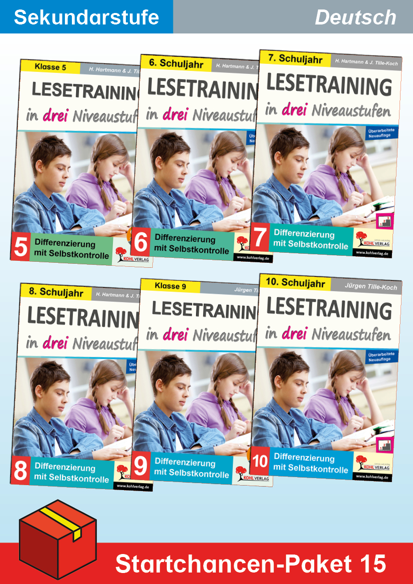 Startchancen-Paket 15 (Deutsch SEK): Lesetraining in drei Niveaustufen
