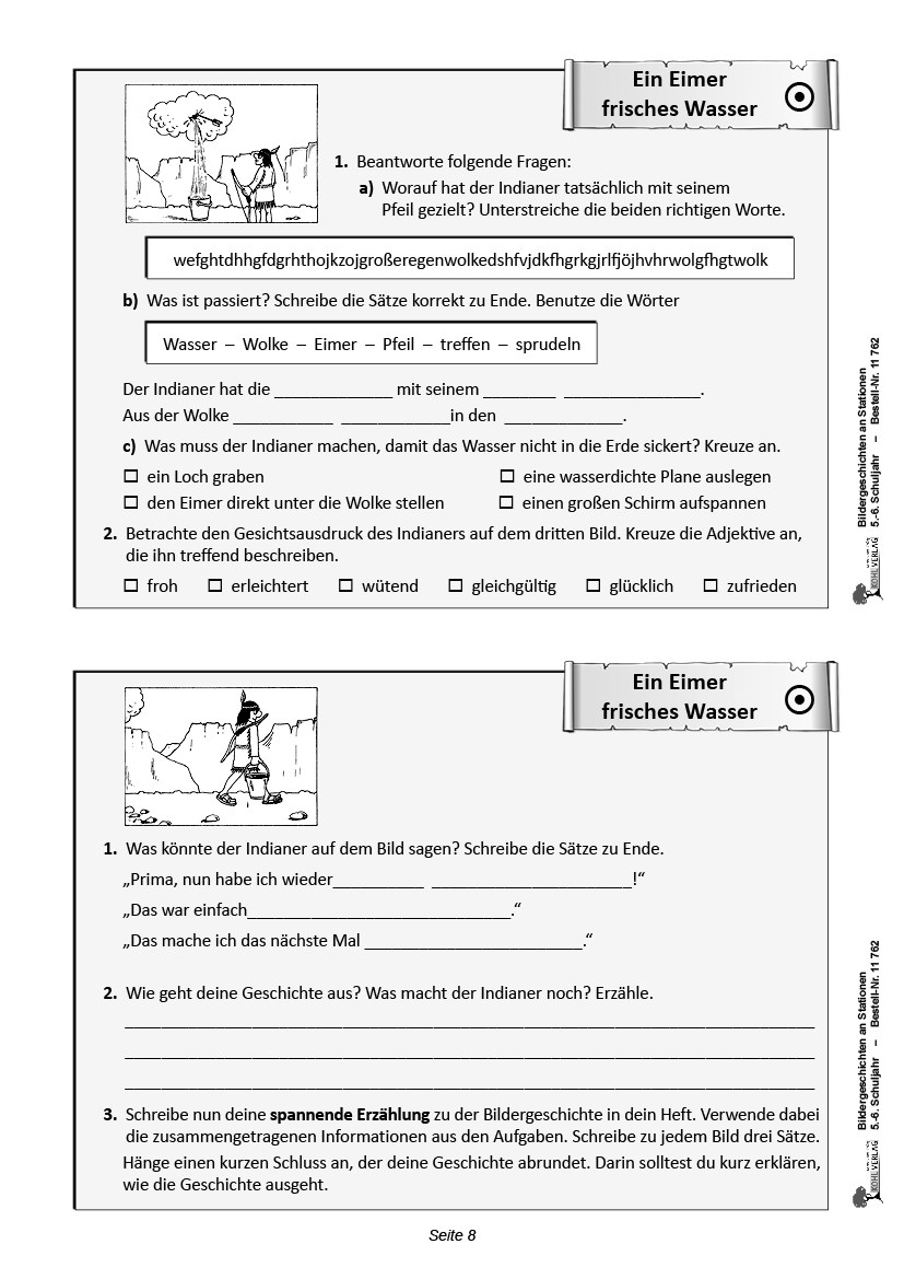 Bildergeschichten an Stationen / Klasse 5-6