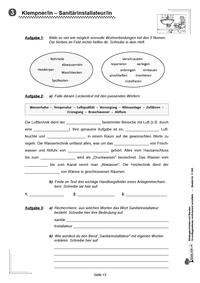 Bildergeschichten mit Berufen