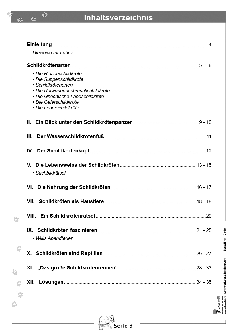 Lernwerkstatt Schildkröten Lernwerkstatt Schildkröten