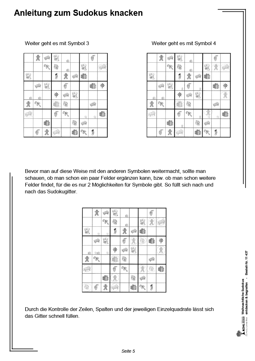 Weihnachtliche Sudokus entdecken und begreifen