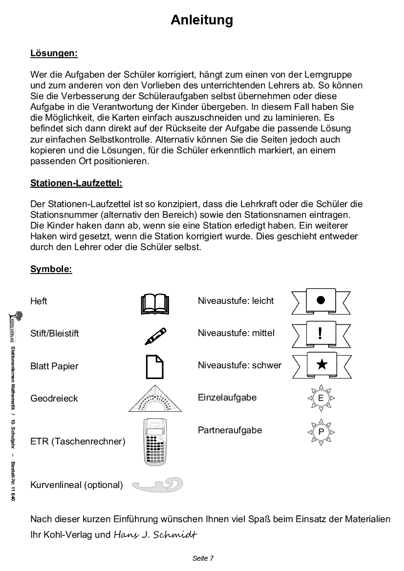 Stationenlernen Mathe / Klasse 10