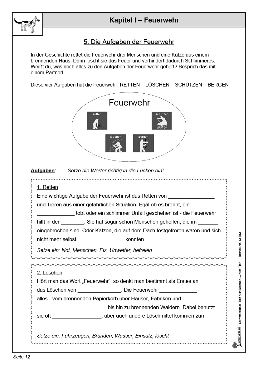 Lernwerkstatt Tier hilft Mensch ... hilft Tier Lernwerkstatt Tier hilft Mensch ... hilft Tier