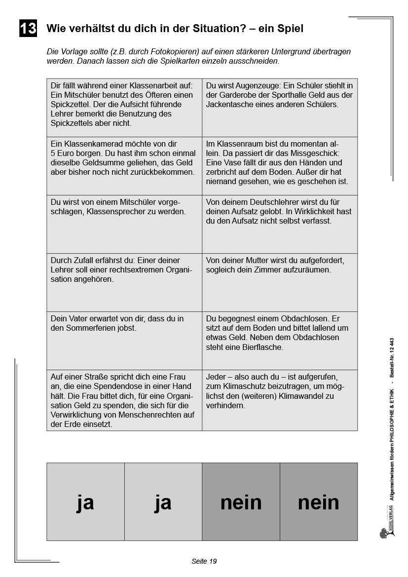 Allgemeinwissen fördern PHILOSOPHIE & ETHIK