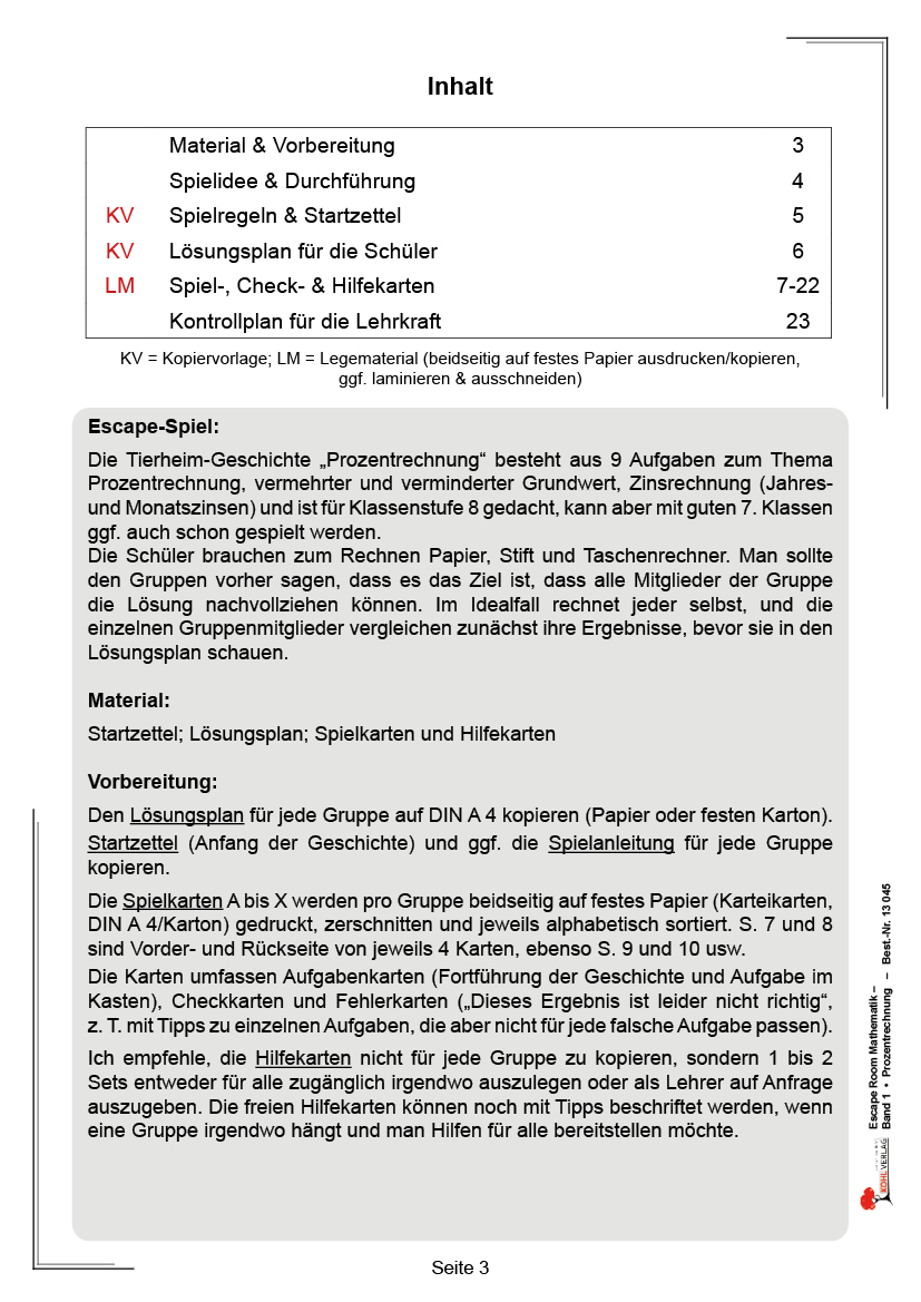 Escape-Room Mathematik / Band 1: Prozentrechnung