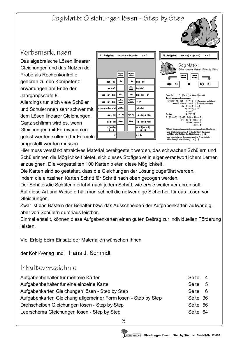 Gleichungen lösen - Step by Step