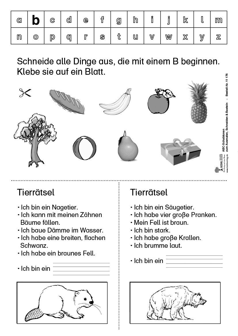 ABC-Schablonen zum Ausmalen, Schneiden und Basteln