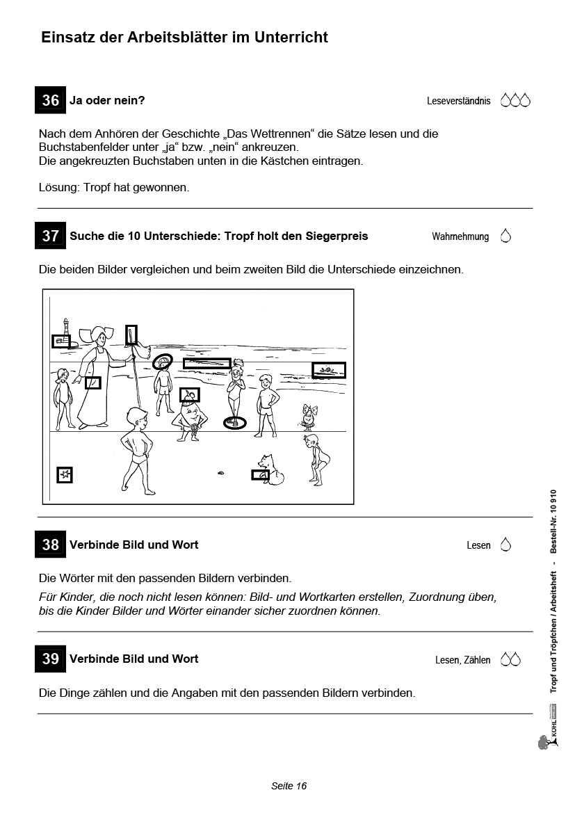 Tropf und Tröpfchen / Arbeitsheft