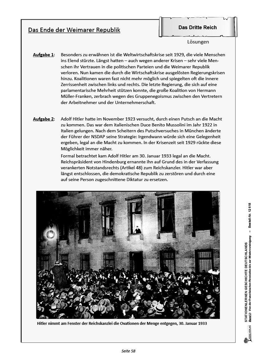 Stationenlernen Geschichte Deutschlands II Stationenlernen Geschichte Deutschlands II