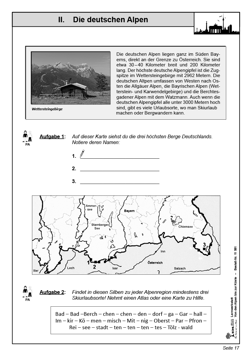 Lernwerkstatt Von den Alpen bis zur Küste