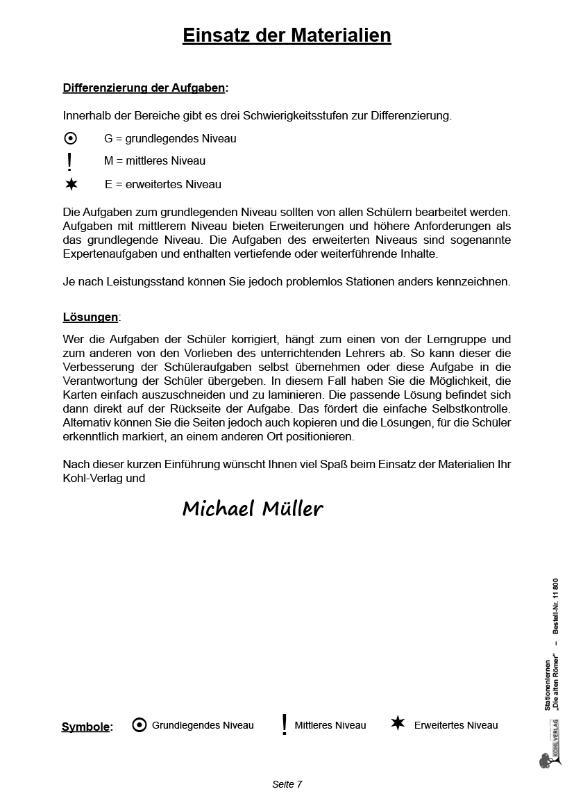 Stationenlernen Die alten Römer Stationenlernen Die alten Römer