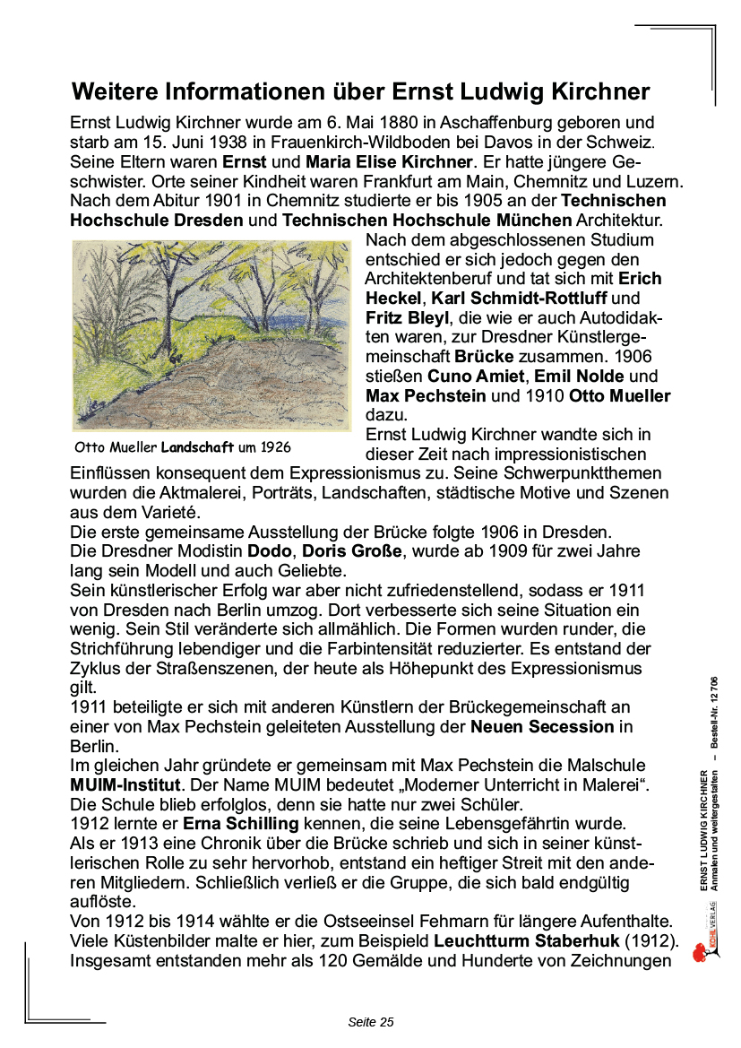 Ernst Ludwig Kirchner ... anmalen und weitergestalten