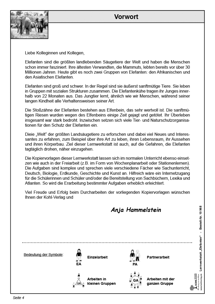 Lernwerkstatt Elefanten Lernwerkstatt Elefanten