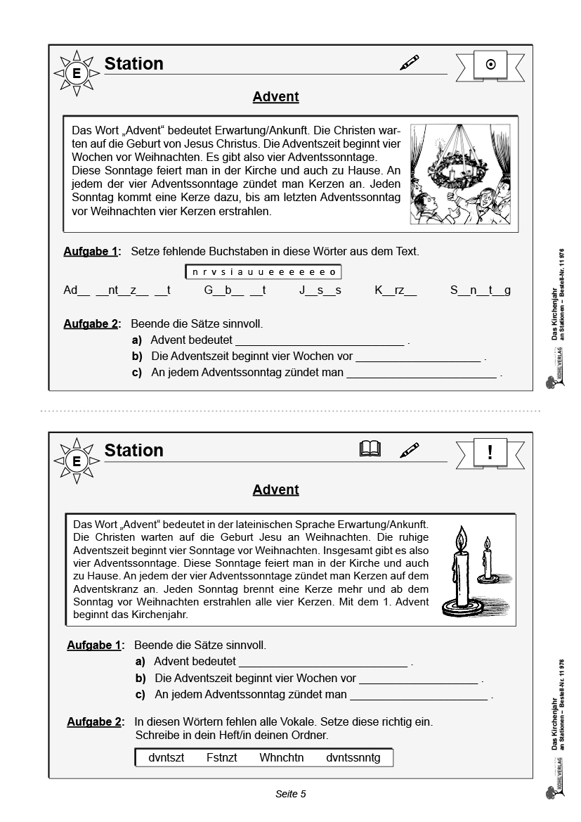 Das Kirchenjahr an Stationen 