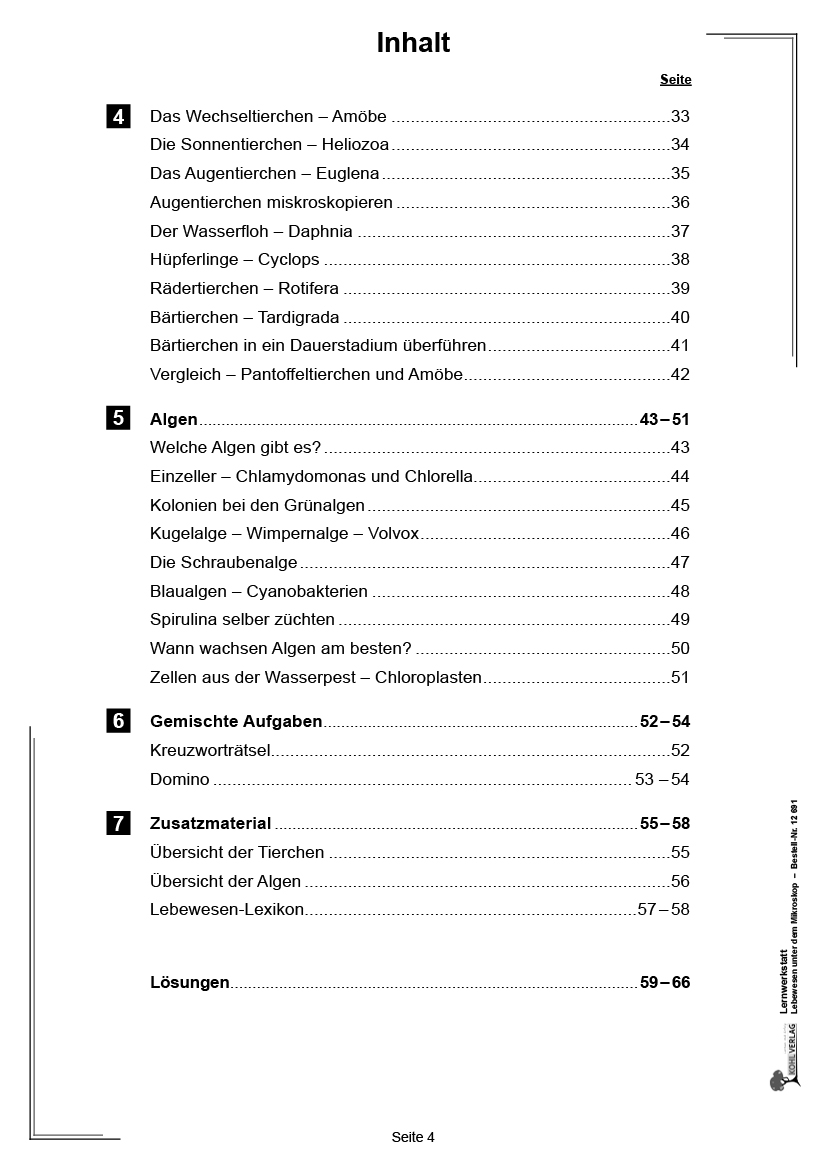 Lernwerkstatt Lebewesen unter dem Mikroskop / Klasse 5-6