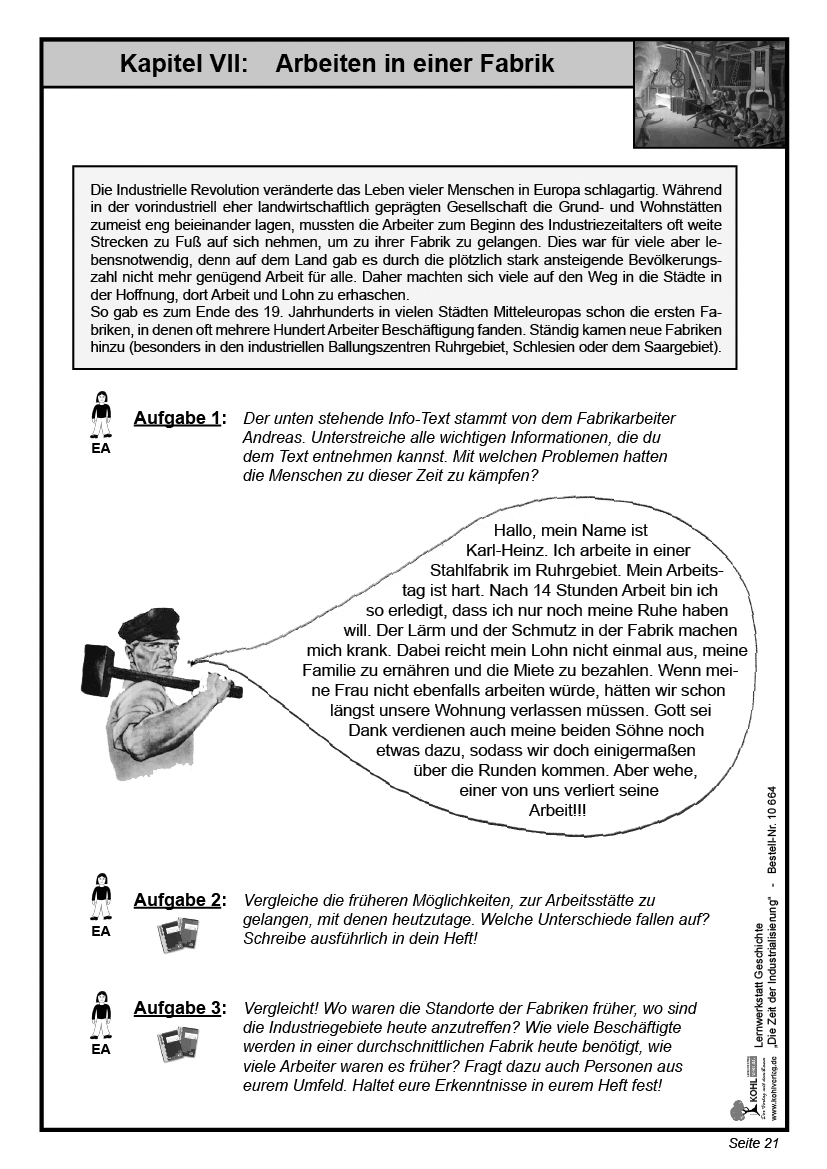 Lernwerkstatt Die Zeit der Industrialisierung