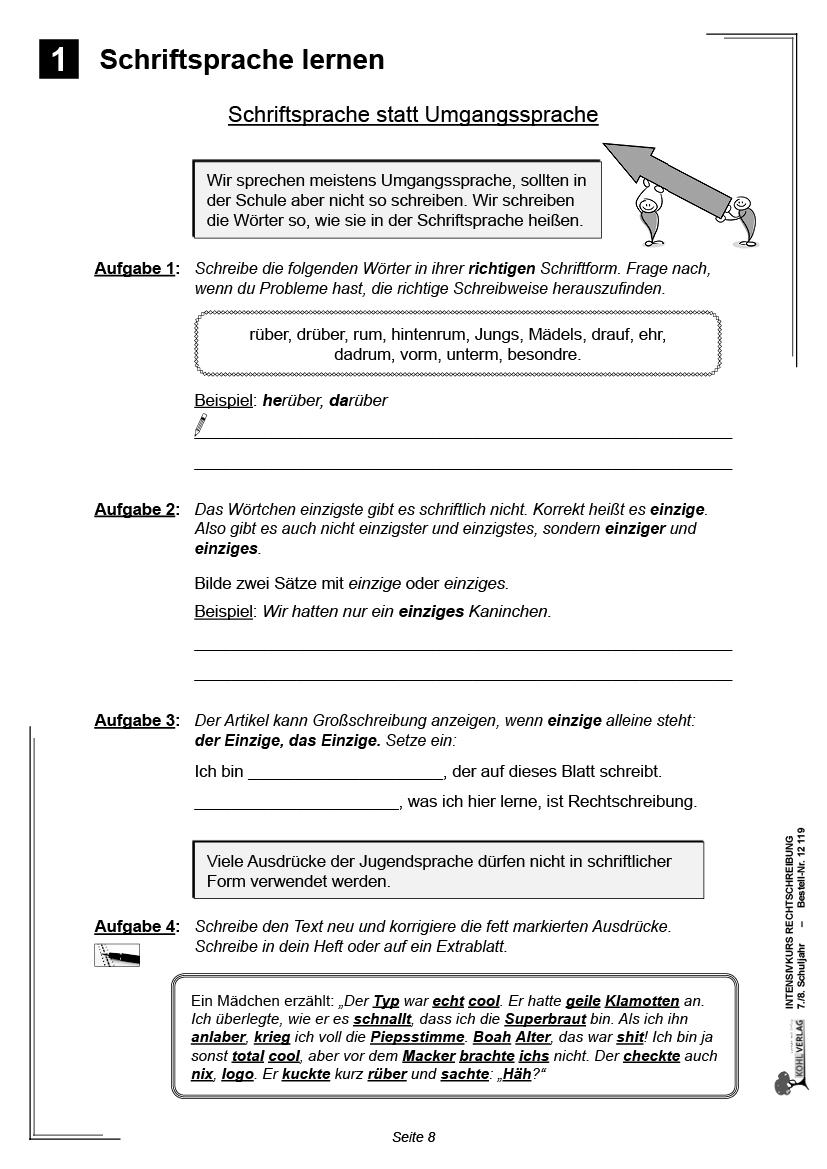 Intensivkurs Rechtschreibung / 7.-8. Schuljahr