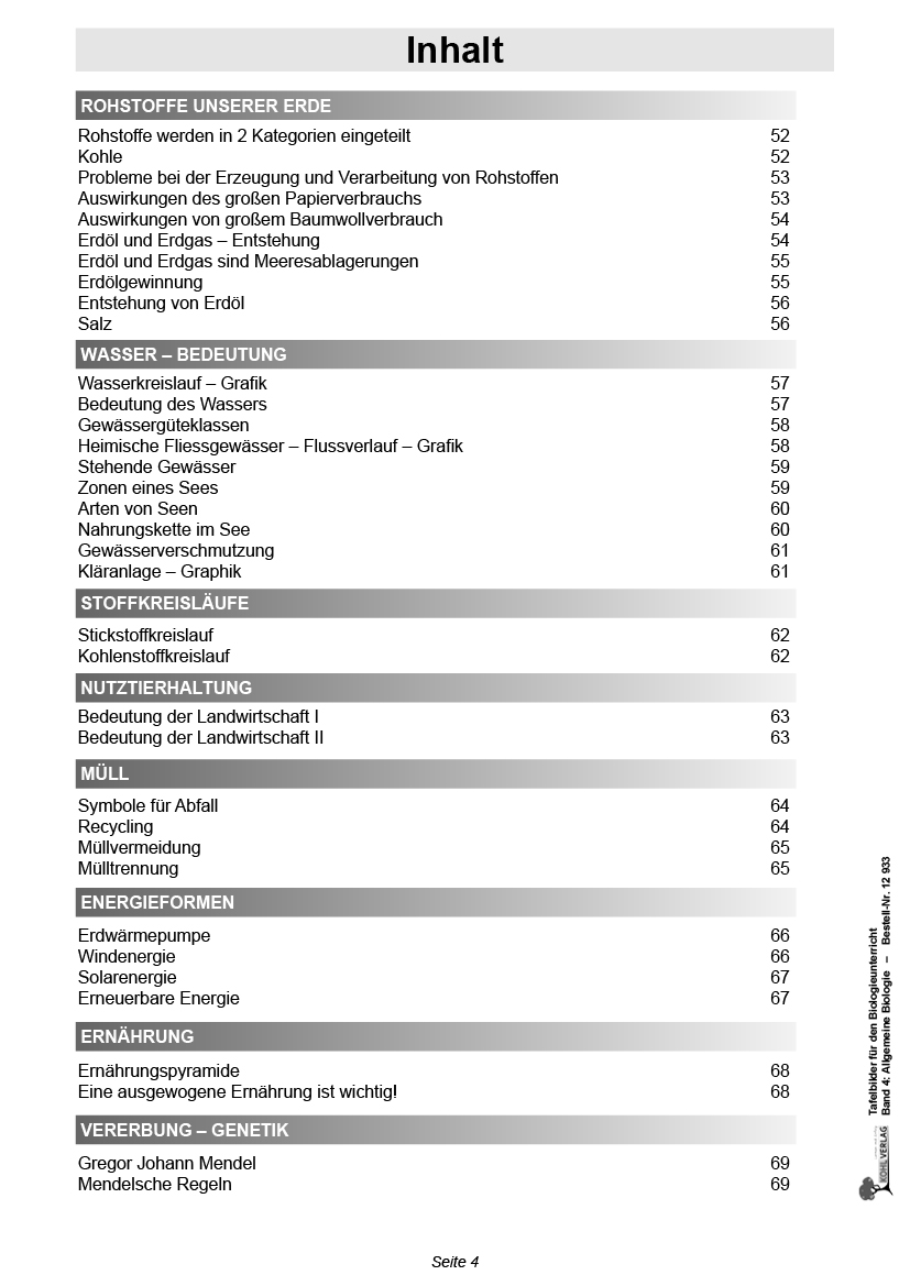 Tafelbilder Allgemeine Biologie