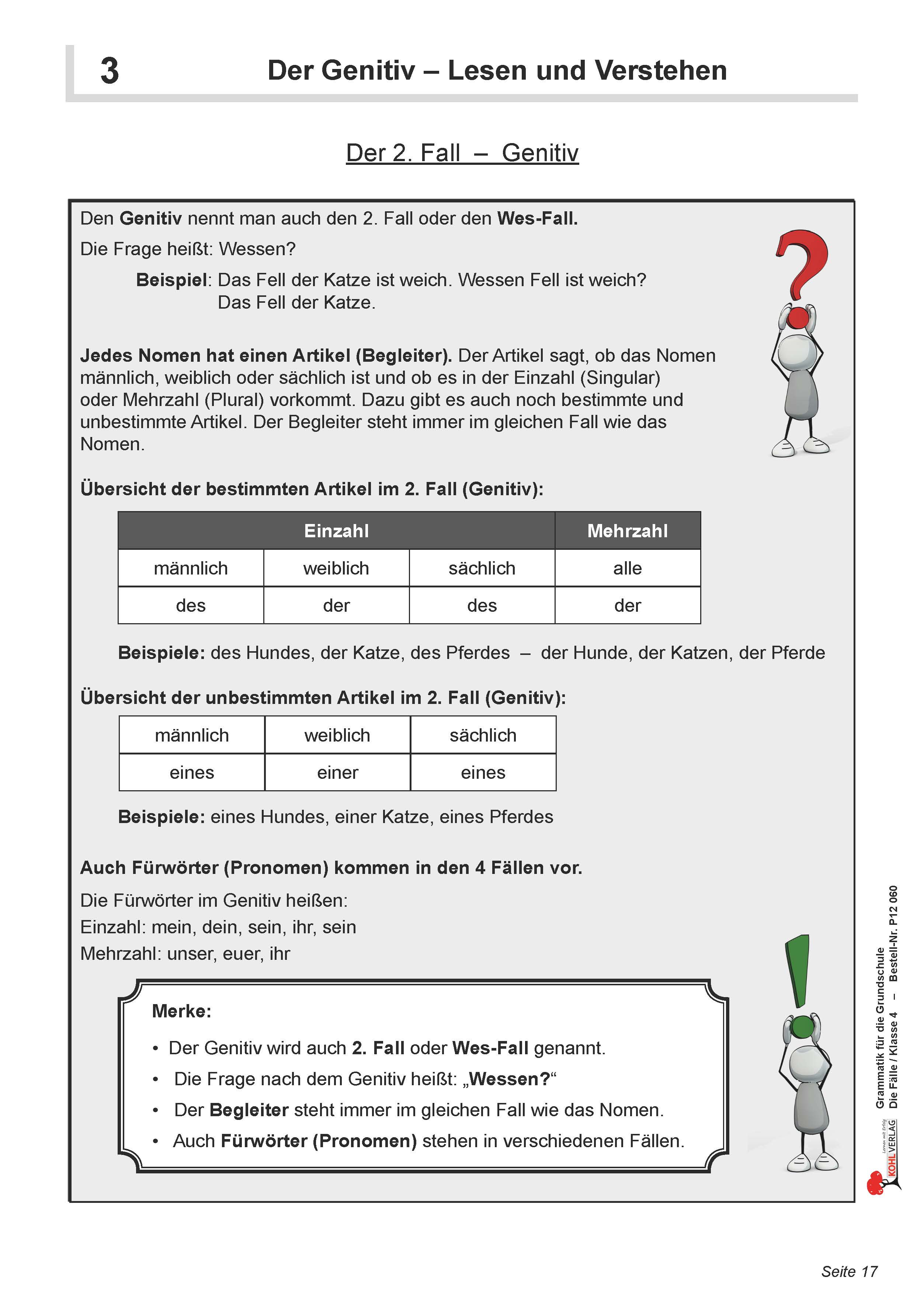 2. Fall – Genitiv - Klasse 4 