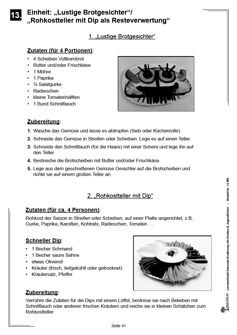 Lernwerkstatt Gesunde Ernährung mit Kindern & Jugendlichen