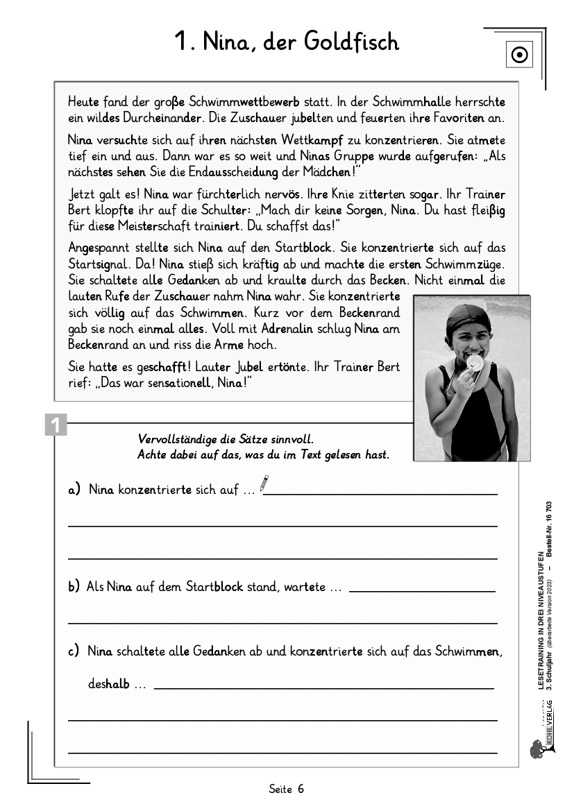 Lesetraining in drei Niveaustufen / Klasse 3