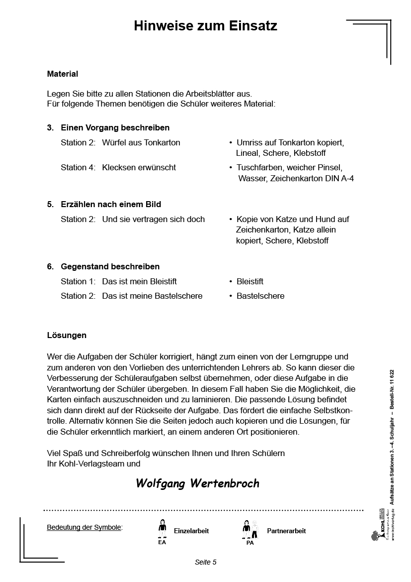 Aufsätze an Stationen / Klasse 3-4