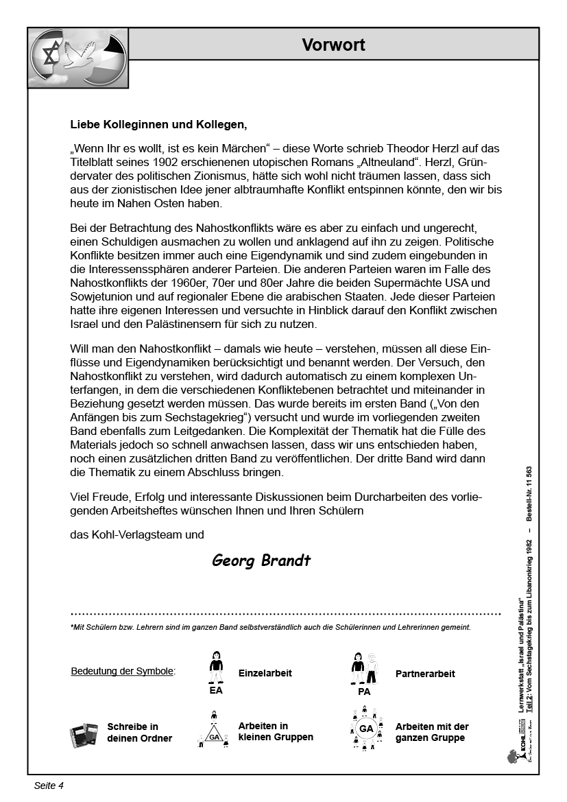 Lernwerkstatt Israel und Palästina / Band 2: Vom Sechstagekrieg bis zum Libanonkrieg 1982