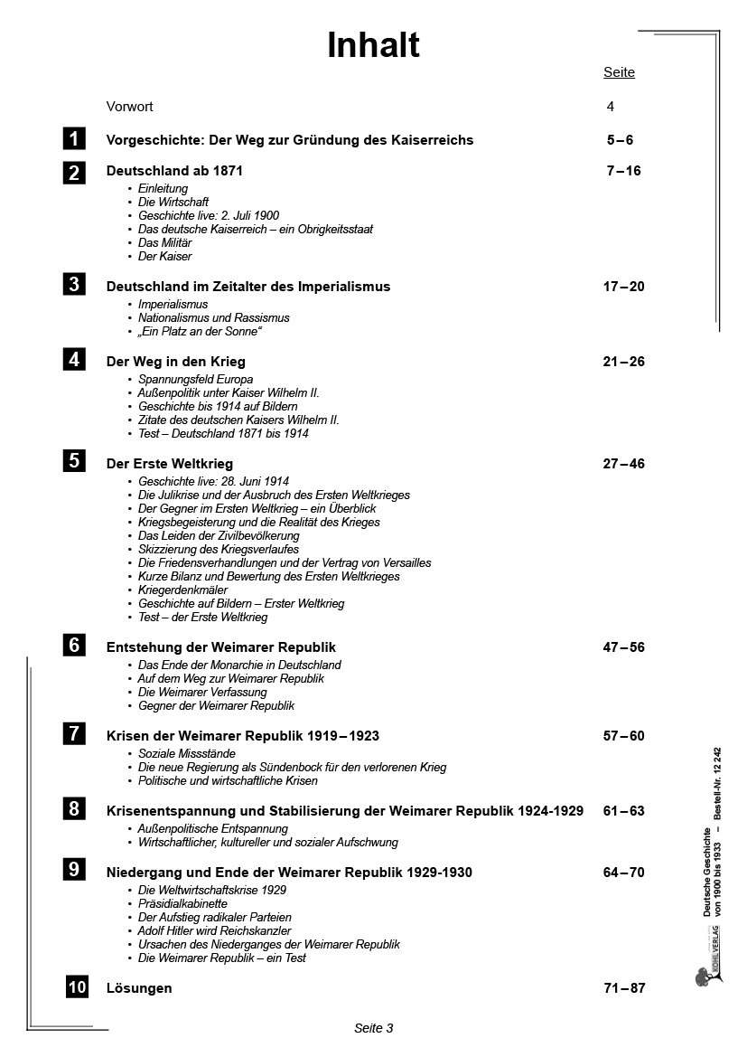 Deutsche Geschichte von 1900 bis 1933